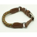 Dog Leather plus Braided Cord Collar “Braided Joys”